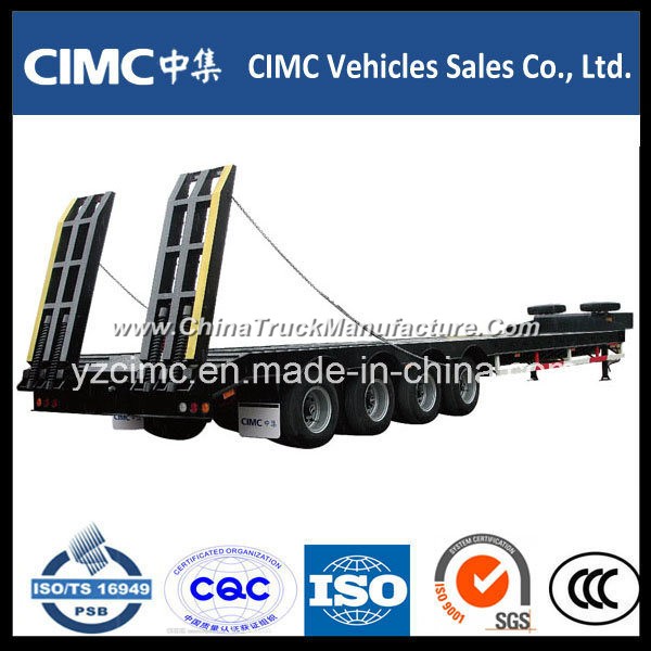 Cimc 4 Axles Low Bed Semi Trailer