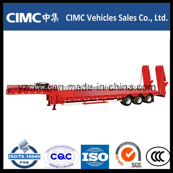 Cimc Low Bed Trailer with Hydraulic Ladder
