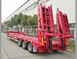 3 Axle 17.5m Low Bed Semi Trailer for Heavy Equipment Machinery Transport