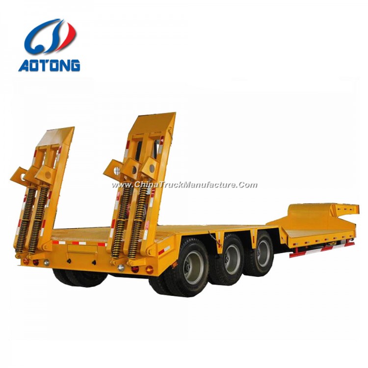 China Aotong 3 Axle Gooseneck Low Bed Trailers for Sale