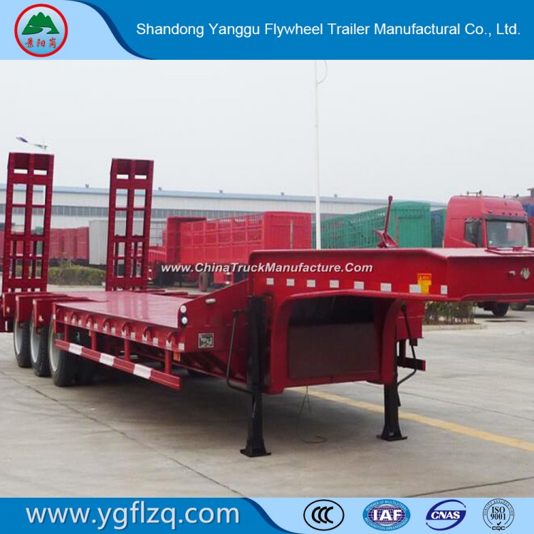 China Famous Brand BPW/Fuwa Axle Low Bed Semi Trailer for Sale