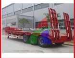 50 Tons Gooseneck Heavy Machine Transport Lowbed Low Bed Boy Semi Trailers with Ramp