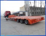 China 2 Line 4 Axles Gooseneck 40tons Low Flatbed Semi Trailer for Excavator