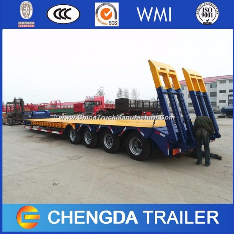 4 Axle 80t-120t Lowbed Low Loader Truck Trailer