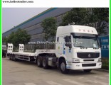 China 3 Axles Low Bed Trailer Low Bed Semi Trailer Hydraulic Ladder