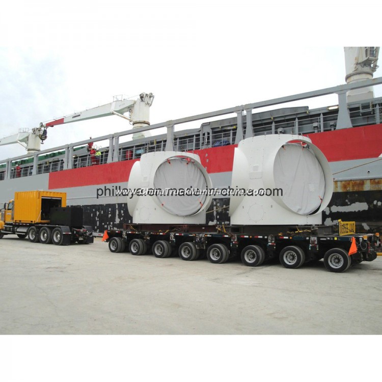 Loading 200t Hydraulic Rotary Axles Lowbed Modular Trailer