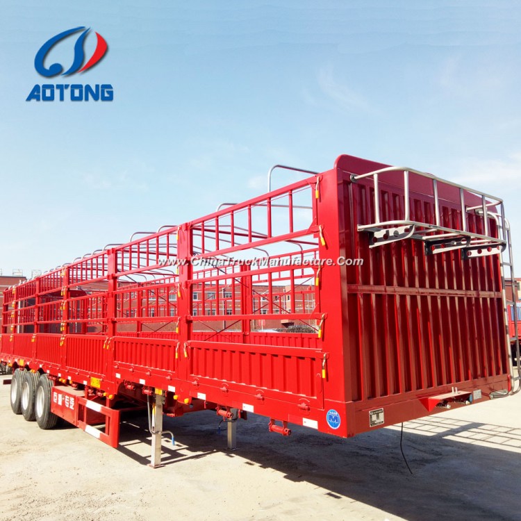 3 Axle Livestock Fence Semi Trailers/Animals Cargo Truck Trailer