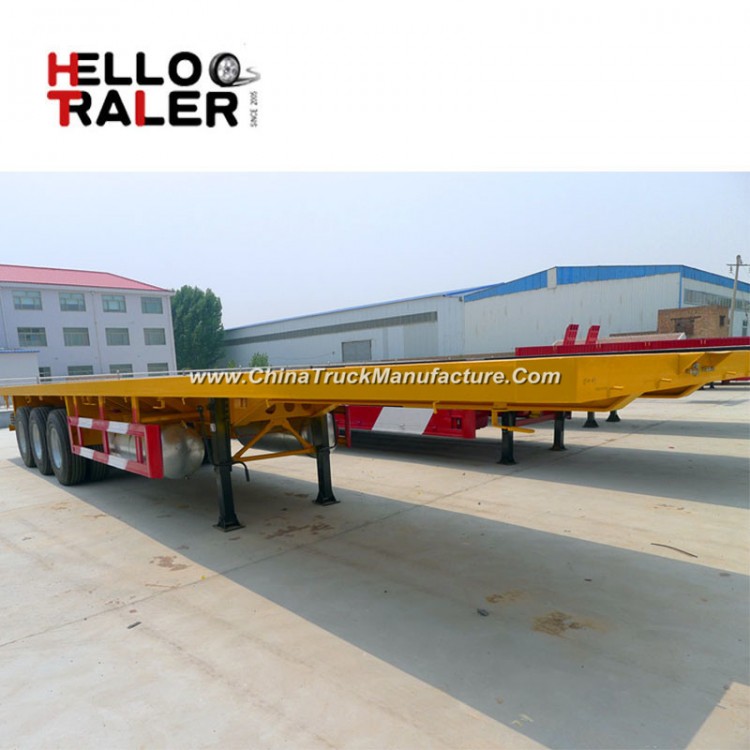 3 Axle Flatbed Container Utility Cargo Truck Semi Trailer for Cargo Transport