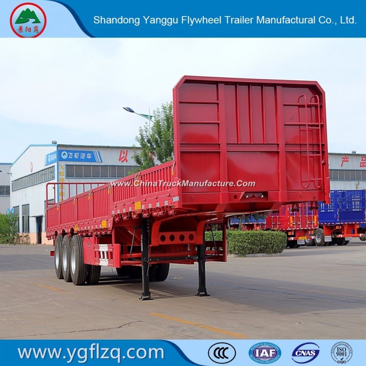 China Manufacture Gooseneck Type Side Wall/Side Drop/Side Board/Bulk Cargo Truck Semi Trailer