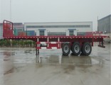 Cargo Transport 3 Fuhua/BPW Axle ABS Braking Carbon Steel Flatbed Semi Truck Trailer for Sale
