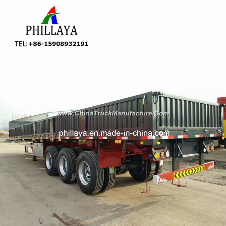 3 4 Axle High Bed Container Cargo Transport Truck Semi Side Wall Trailer