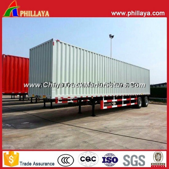 Cargo Transport Semi Truck Enclosed Strong Steel Box Van Type Semi Trailers