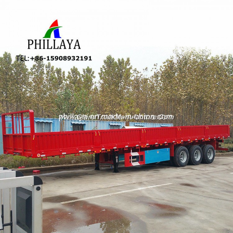 3 Axle Side Wall Removable 40FT Truck Semitrailer Transport Container Cargo Trailer