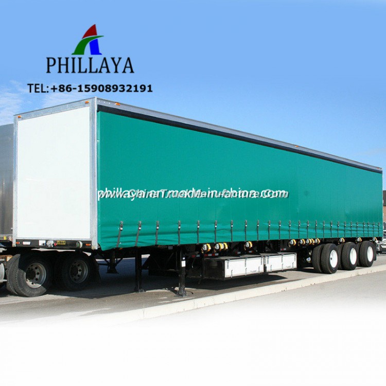 PVC Curtain Side Tarpaulin Cargo Transport Truck Semitrailer Box Van Trailer