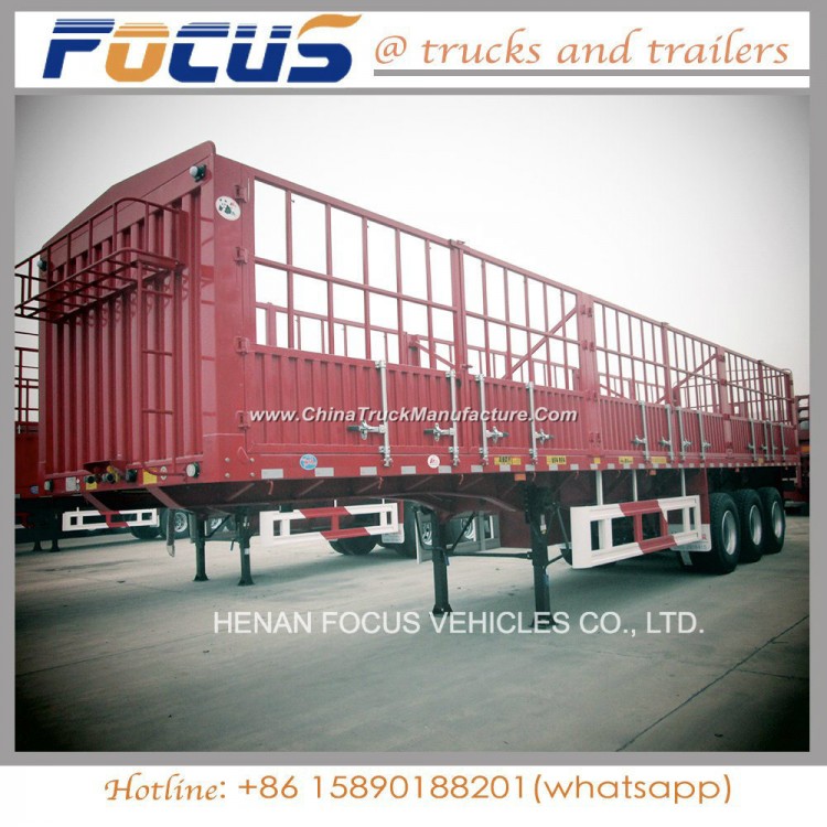 Fence/Stake Semi Trailer for Bulk Cargo/Animal/Grain Transport