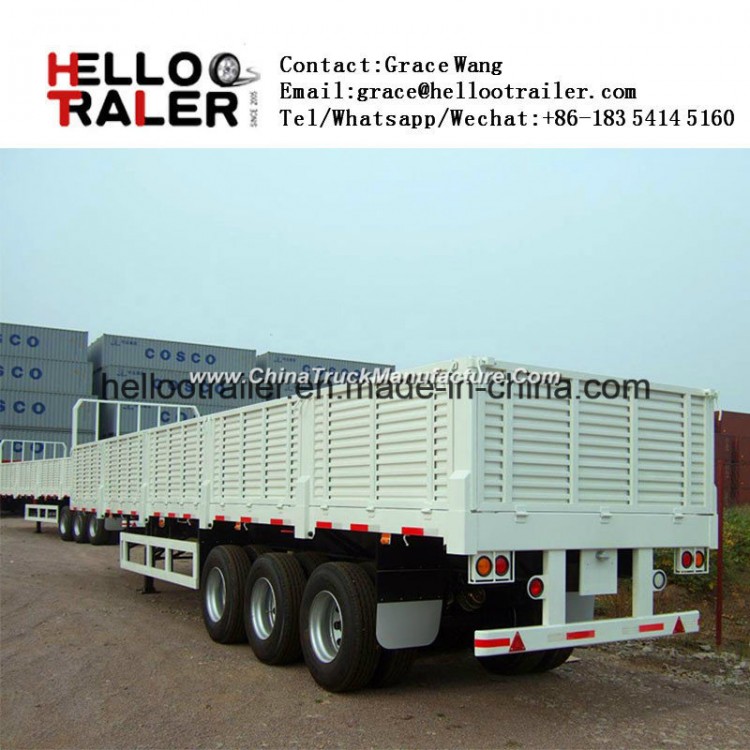 40t 60t Side Board Container Transport Semi Trailer Side Wall Cargo Flatbed Trailer
