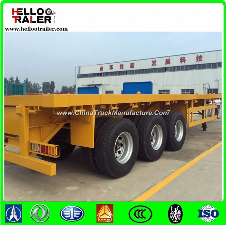 China Manufacture Cargo Carrier 3 Axle Flatbed Semi Trailer