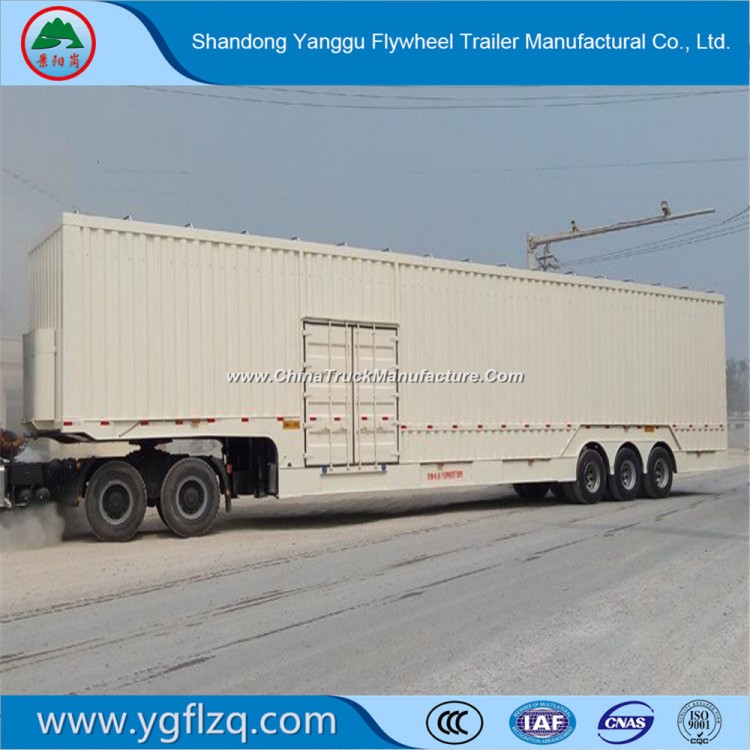 Box/Van Type Cargo Semi Trailer with Fuwa Valex Axle for Bulk Goods Transport with 3 Axles