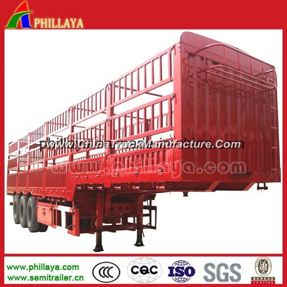 40-60ton Stake / Fence Cage Bulk Cargo Semi Trailer for Cow Livestock Transport