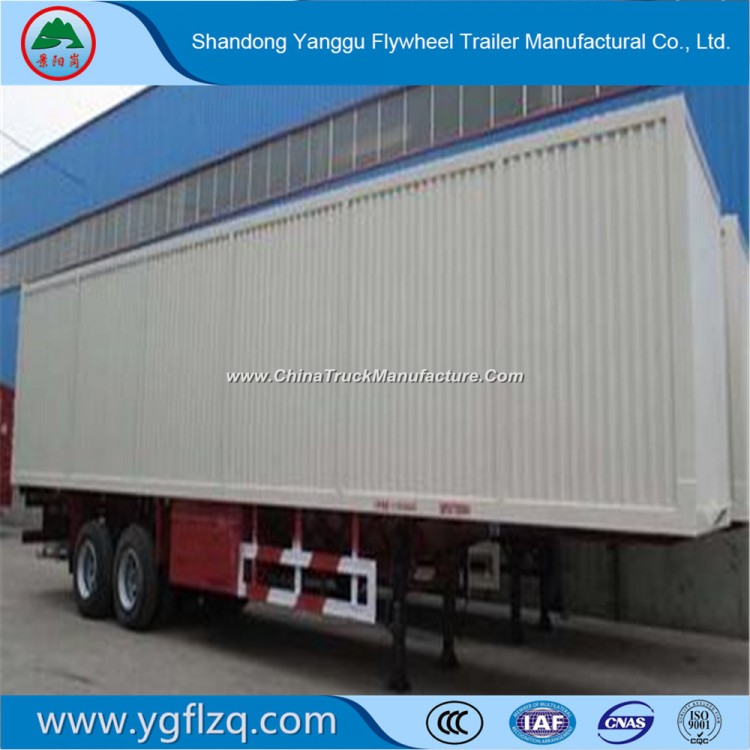 Carbon Steel 3 Axles Cargo Transport Box Van Type Semi Trailer