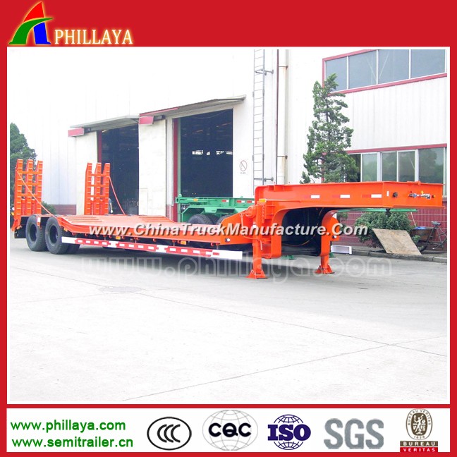 2 Axles 30 Ton Cimc Low Bed Semi Trailer for Transport Heavy Duty Cargo