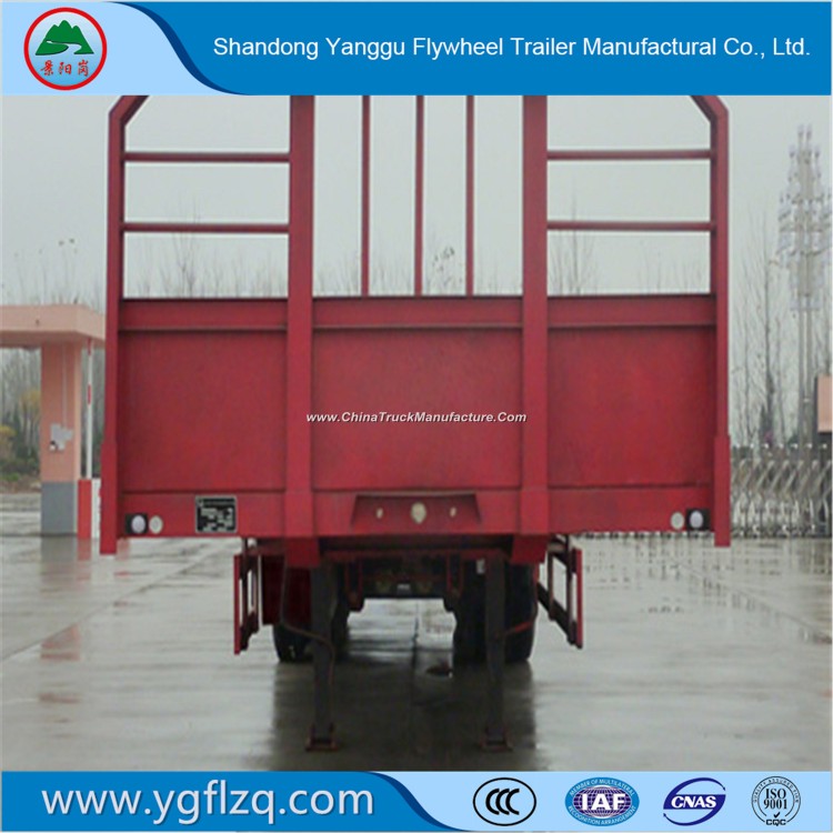 Cargo Transport 3 Axle Flatbed Semi Trailer with High Strength Mechanical Suspension