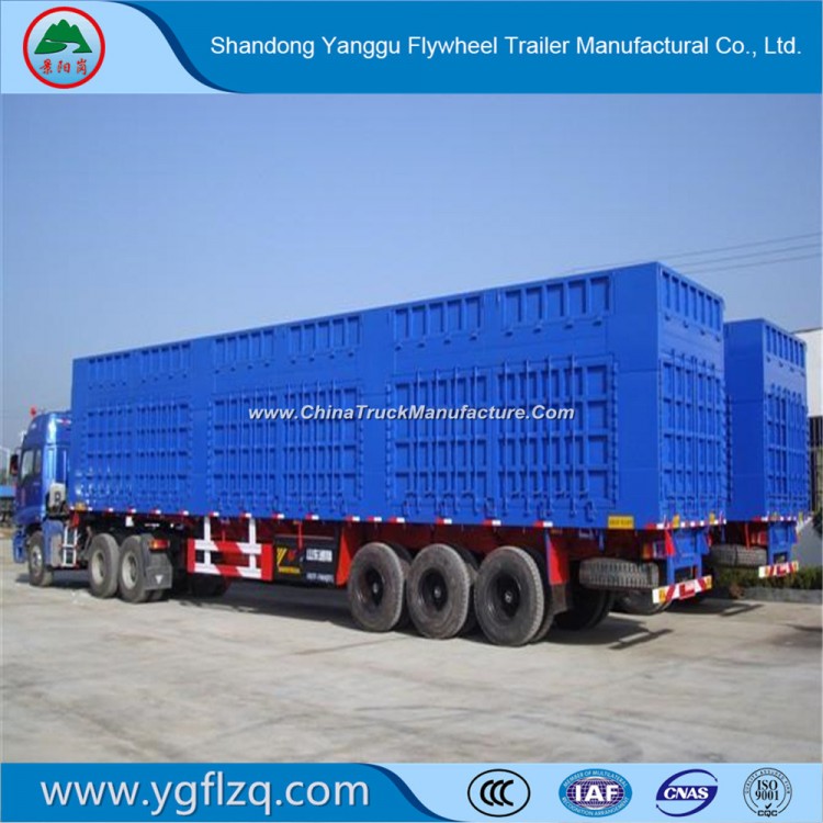 Carbon Steel Box/Van Type Cargo Semi Trailer with 3 Fuwa Axle for Bulk Goods Transport