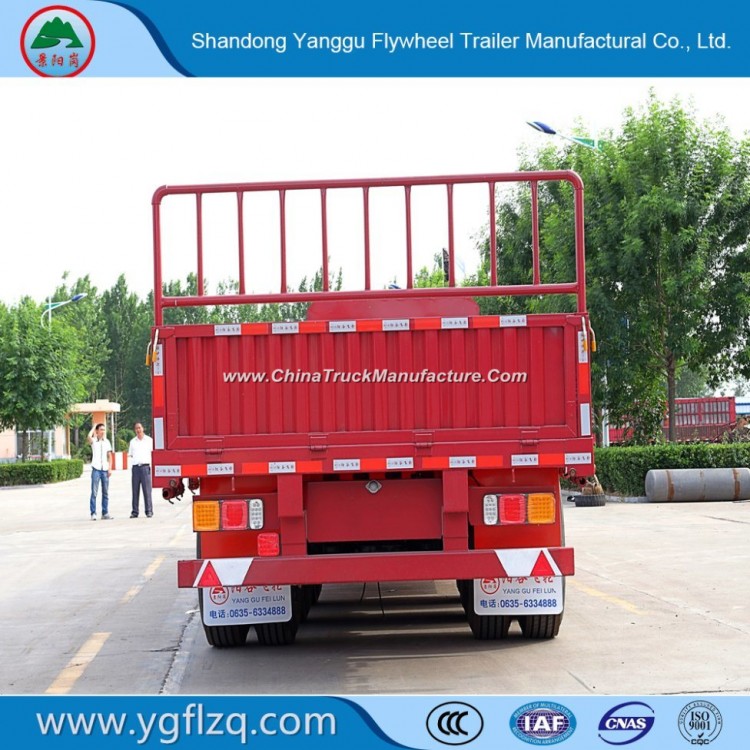 Widely Used 40-60 Tons Cargo Transport 3 Axles Side Wall Semi Trailer