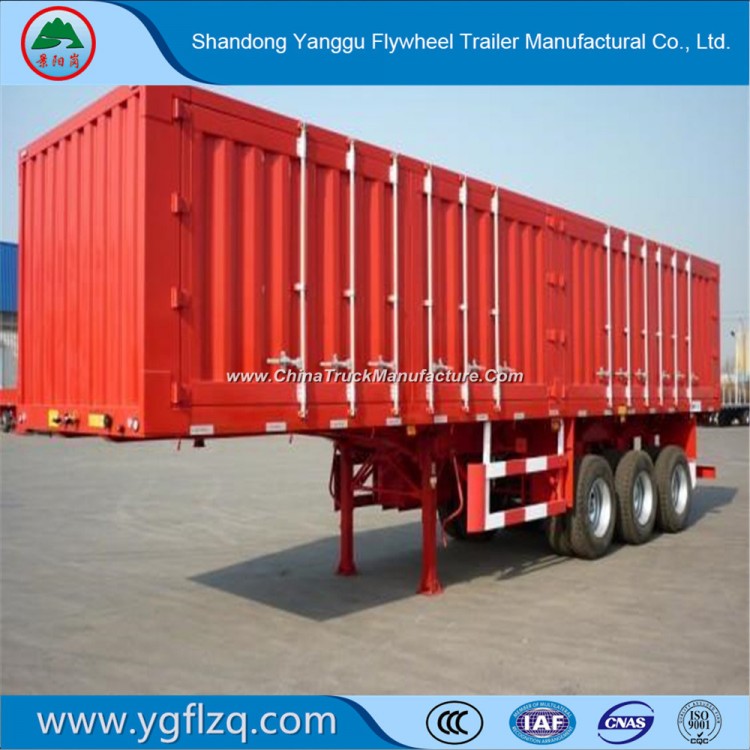 Carbon Steel 3 Axle Box/Van Type Semi Trailer for Logistics Use Bulk Cargo Transport