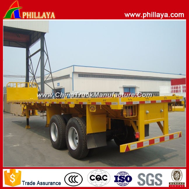 Double Axle Container Transport Flatbed Semi Trailer