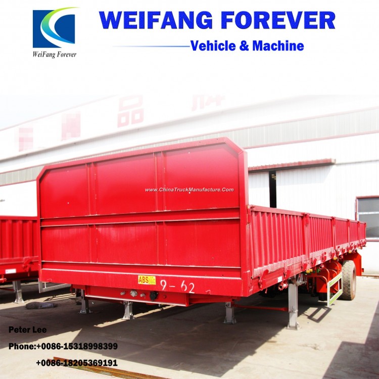 Weifang Forever 40-60 T Cargo Transport 3 Axles Side Wall Semi Trailer