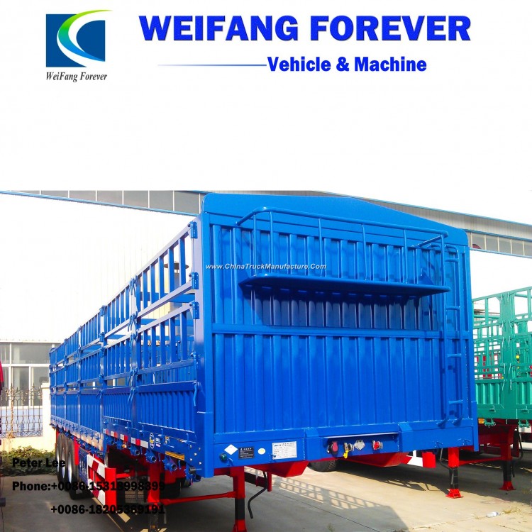 3 Axle Stock Cargo/Stake/Fence/Board/Stake Semi Trailer with Low Price