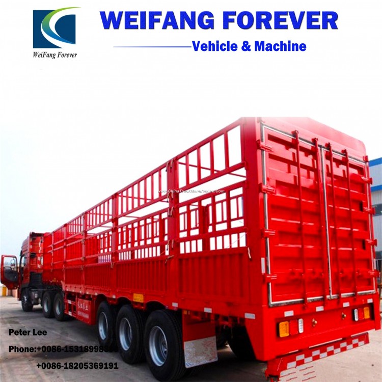 Tri- Axle Single or Double Tyre Fence Stake Cargo Utility Truck Semi Trailer for Sale