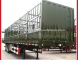 2017 Hot Sale High Flat Bed 3 Axles High Fence Semi Trailer