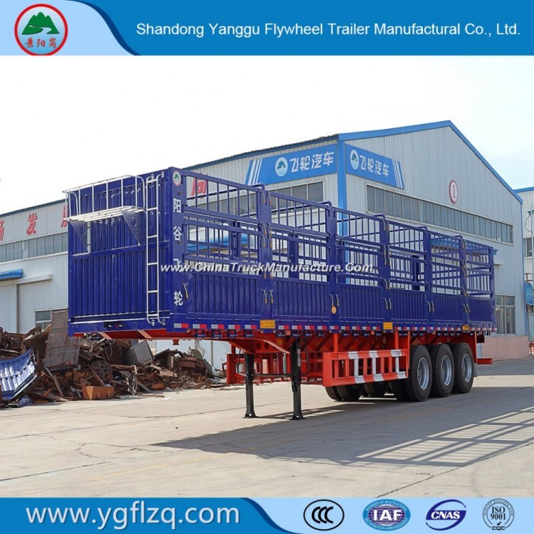 3 Axle Animal Transport Fence/Stake Semi Trailer with China Famous Brand