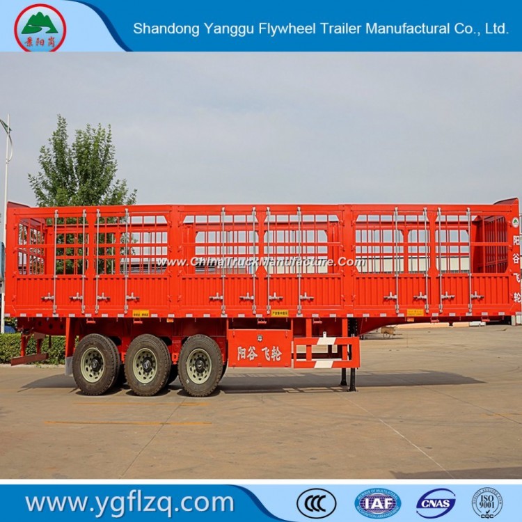 China Factory Animal Transport Fence Stake Semi Trailer with 3/4 Axle