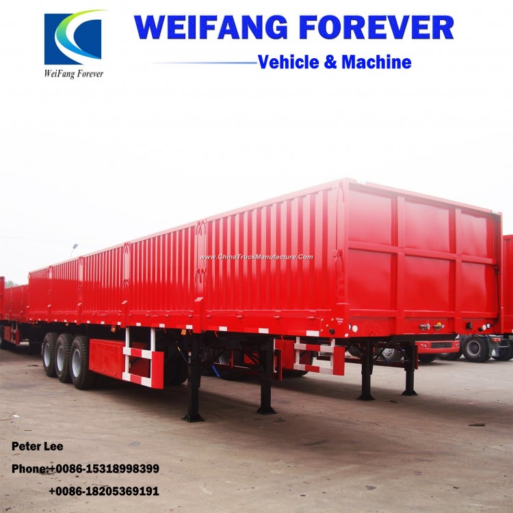 Flatbed Trailer Side Wall Fence Cargo Truck Trailer for Sale
