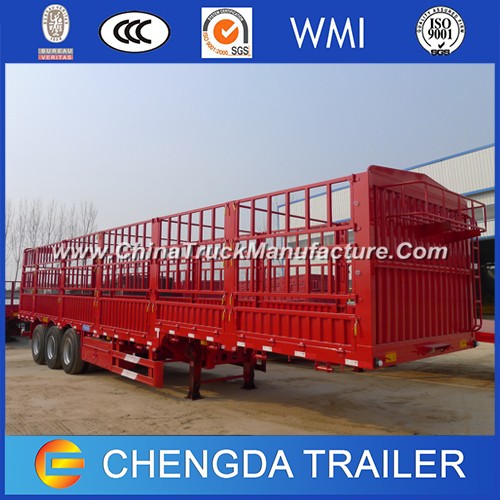 4 Axles 70 Ton Cargo Fence Trailer with Axle Lift