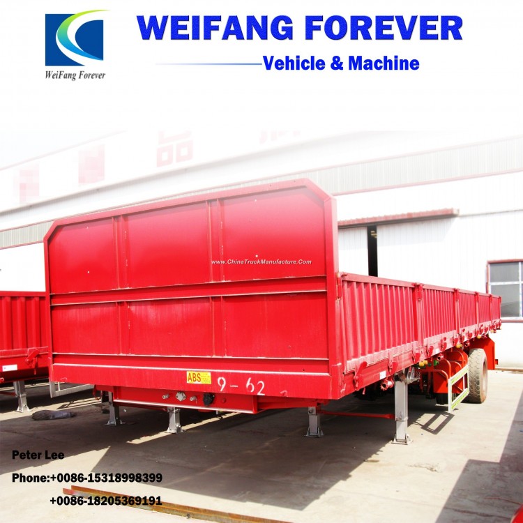 Weifang Forever Enclosed Side Wall Bulk Cargo Truck Trailer with Single Axle