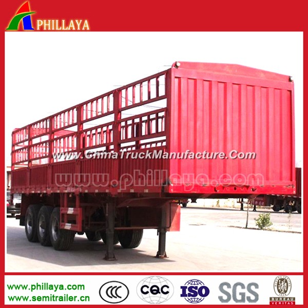 3 Axles High Bed Cargo Semi-Trailer with Stake