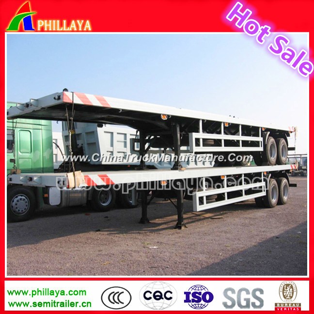 2/3 Fuwa Axle 20FT 40FT Flatbed Container Smei Trailer