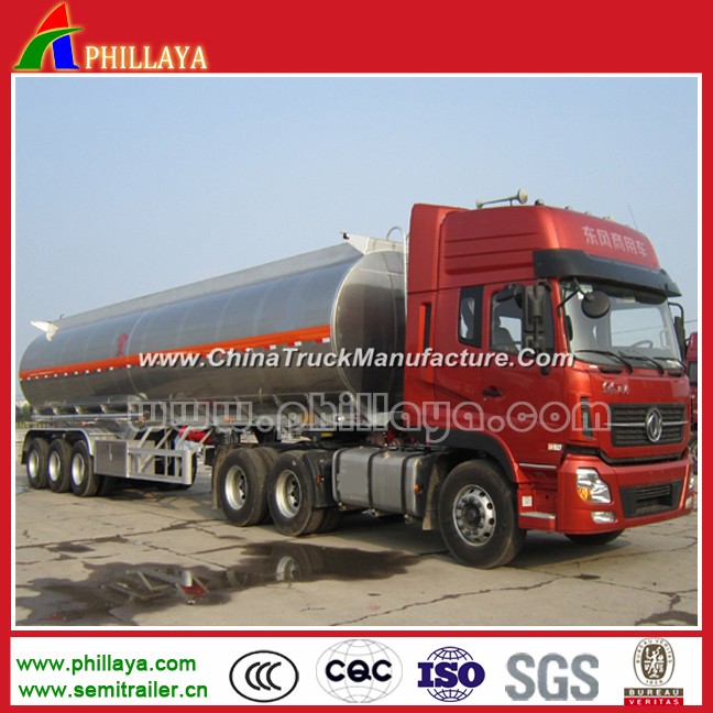 Oil Transporting 3 Axles Aluminum Fuel Tanker Semi Trailer