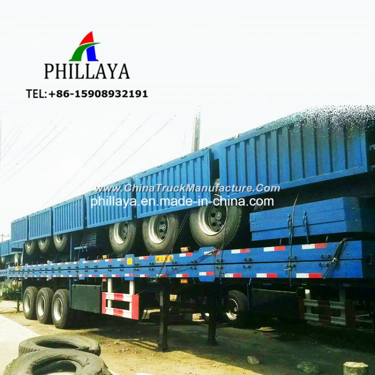 3 Axles 40FT Container Bulk Cargo Tri-Axle Flatbed Trailer on Sale