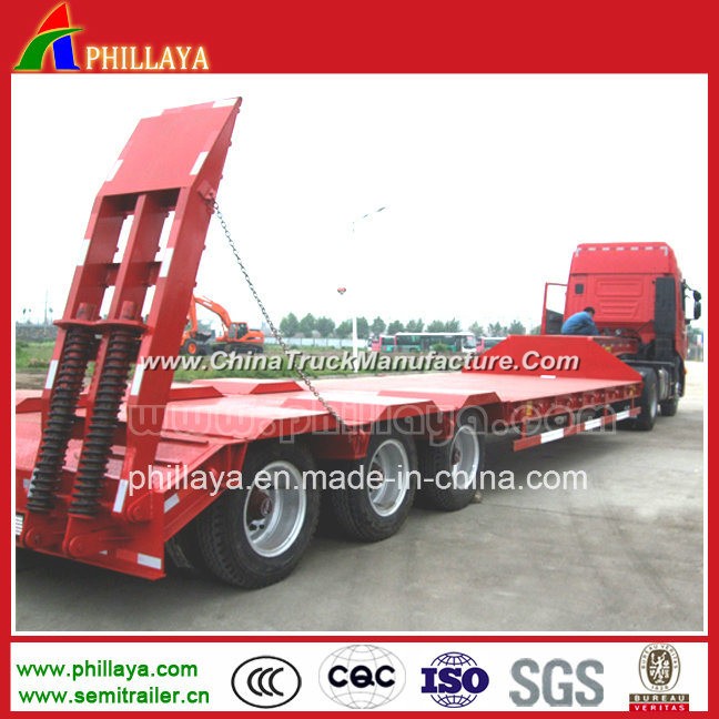 3 Axles 80 Tons Machine Transporting Low Loader Lowbed Semi Trailer