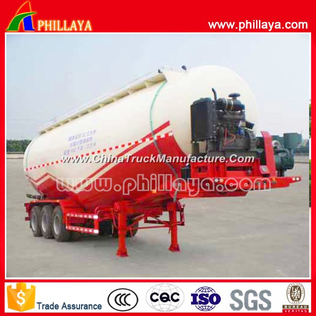 Phillaya Low Price 30-68m3 Optional Tri Axles Powder Tanker Semi Trailer