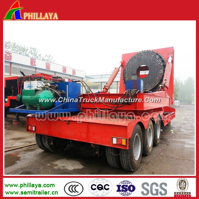 Tri-Axle Two-Level-Drawing Wind Blade Extendable Flat Bed Semi Trailer