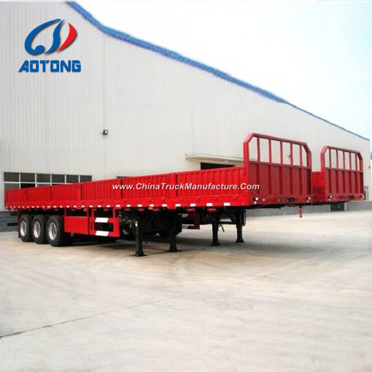 Good Quality 3axle Flatbed Side Wall Cargo Trailers for Sale