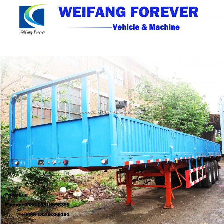 3 Axle Low Price Cargo Side Wall Truck and Trailer for Multipurpose