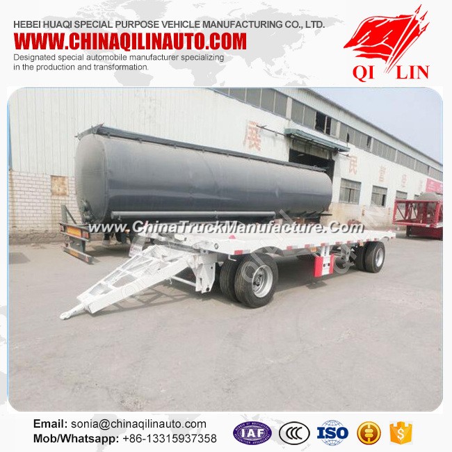 Full 2 Axles Flat Bed 20FT Container Transport Drawbar Trailer