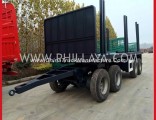 Four Axle Full Flatbed Side Posts Trailer with Turntable Drawbar